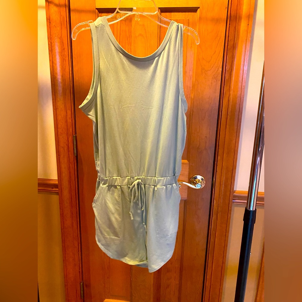 super soft light green romper